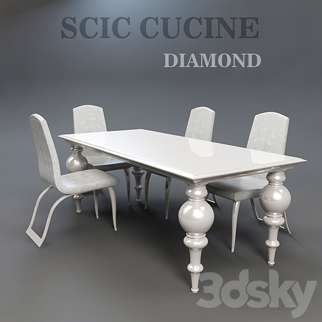 Dining table SCIC CUCINE DIAMOND and chair 3DSMax File - thumbnail 1