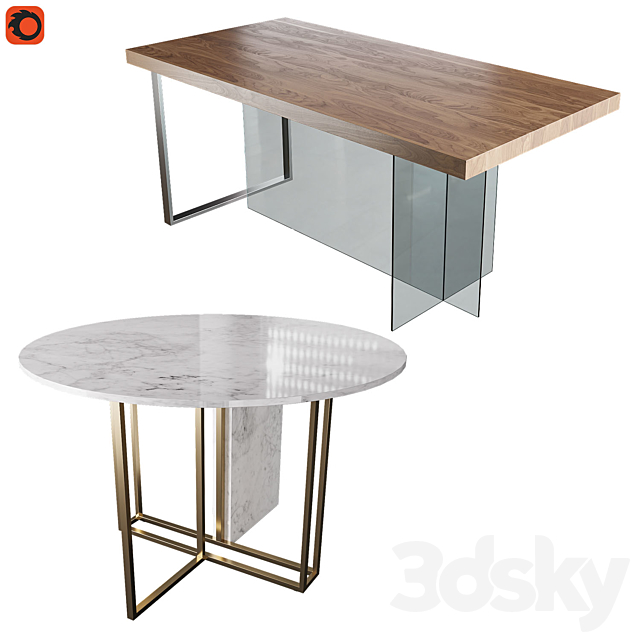 Dining table set 3DSMax File - thumbnail 1