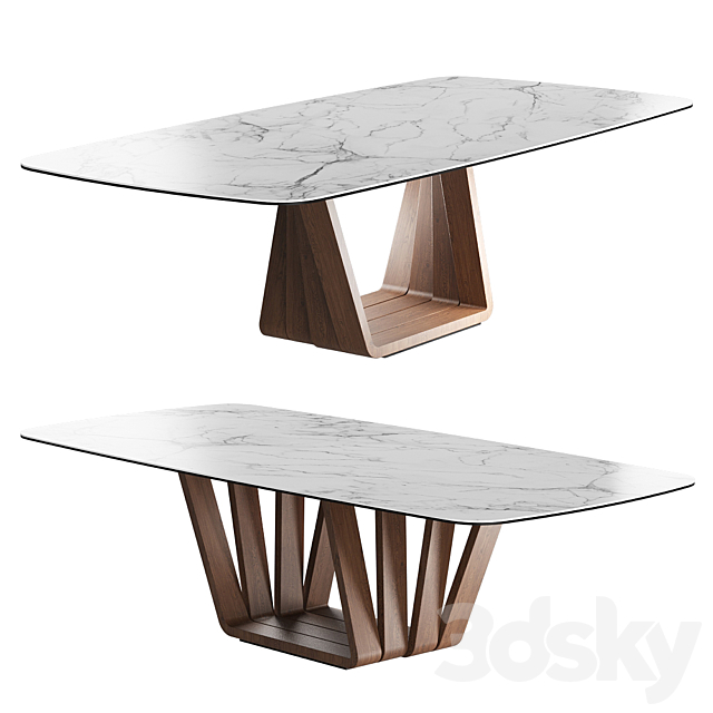 Dining table with marble top 3DSMax File - thumbnail 1