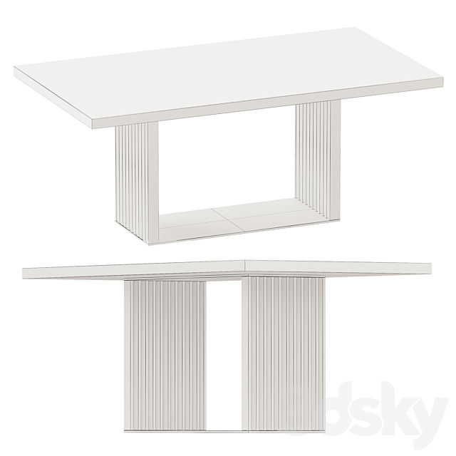 Dining table with marble top | Linkoln cazarina 3DS Max Model - thumbnail 2