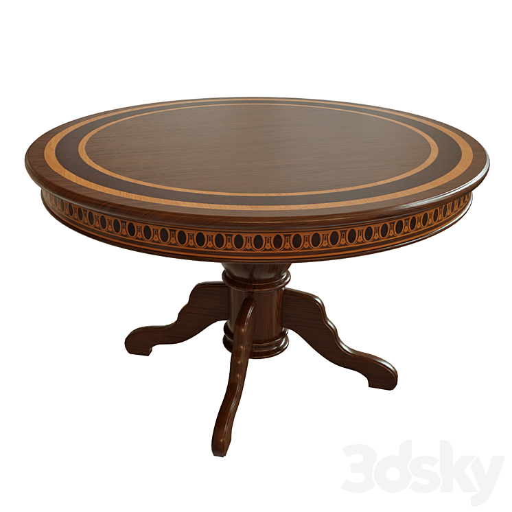 Dining table with veneer 01 3DS Max - thumbnail 1