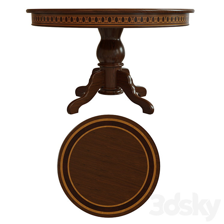 Dining table with veneer 01 3DS Max - thumbnail 2