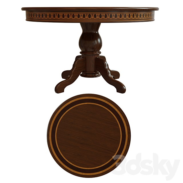 Dining table with veneer 01 3DSMax File - thumbnail 2