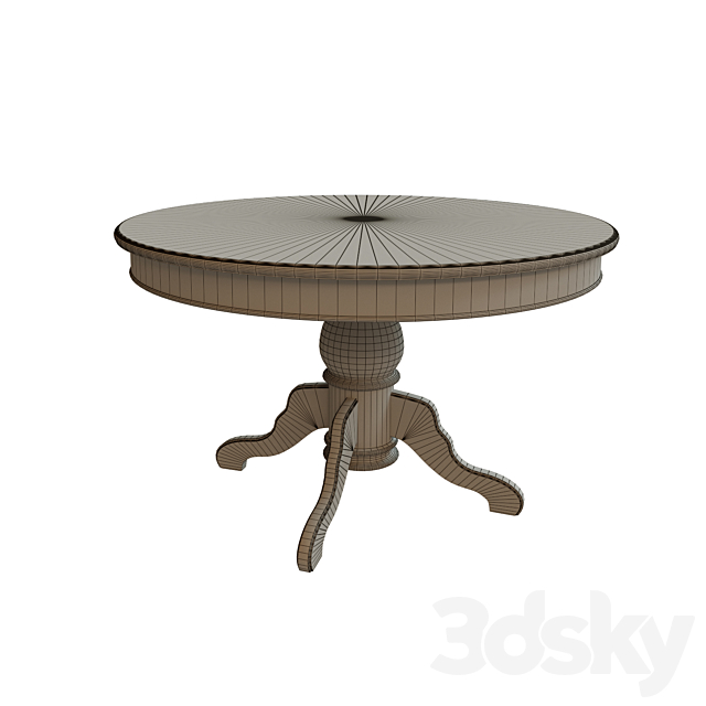 Dining table with veneer 01 3DSMax File - thumbnail 3