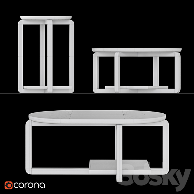 DIOX | Coffee table 3DS Max Model - thumbnail 2