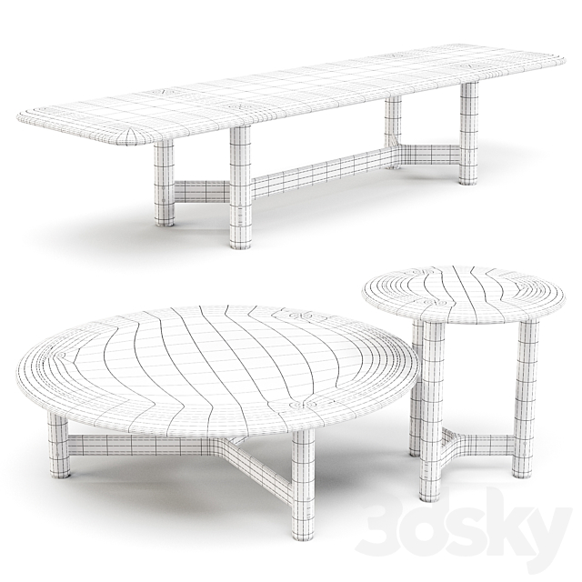 District Eight: Stilt – Coffee Tables Set 01 3DSMax File - thumbnail 3