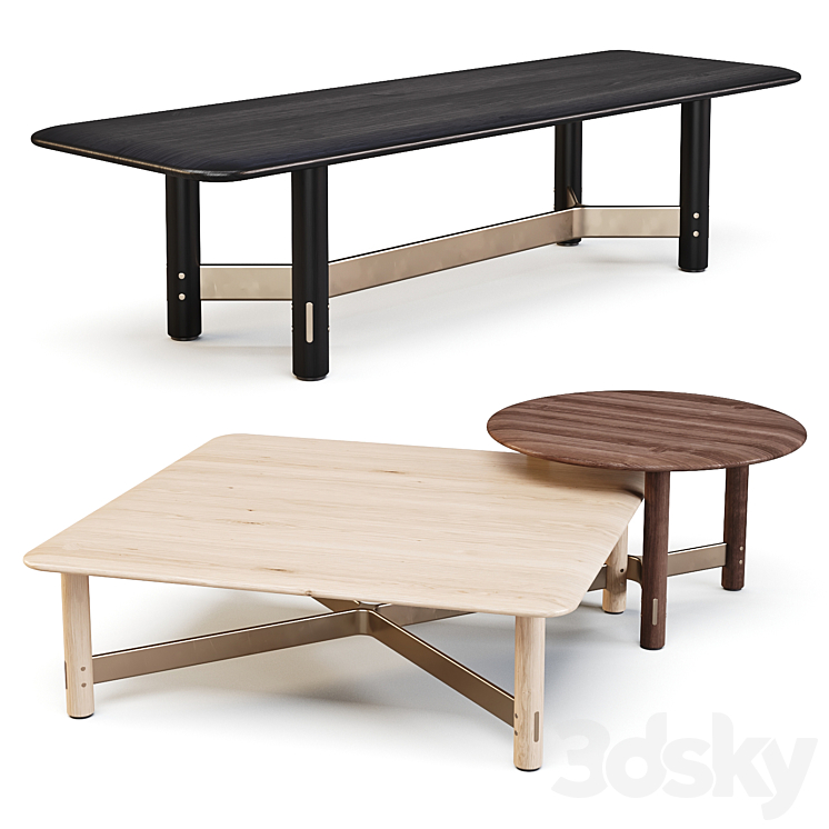 District Eight: Stilt – Coffee Tables Set 02 3DS Max - thumbnail 1