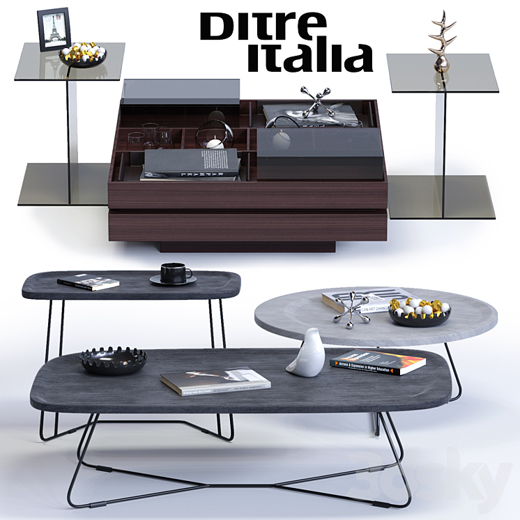 Ditre Italia Coffee Tables Set 3DS Max - thumbnail 1