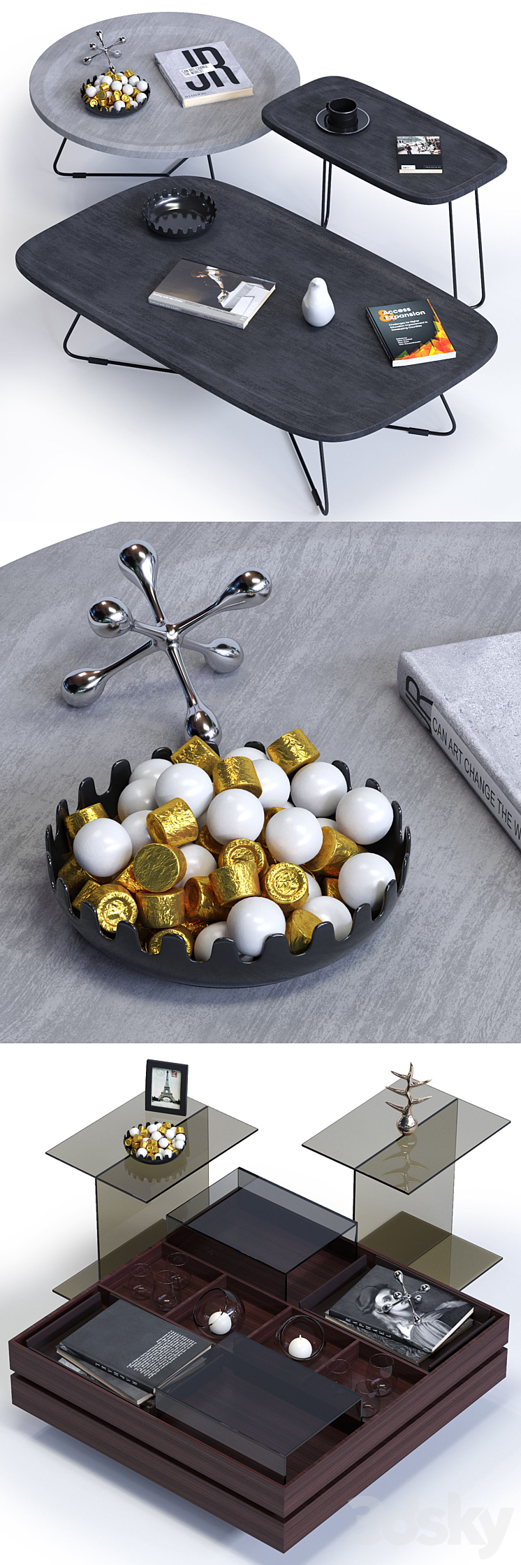 Ditre Italia Coffee Tables Set 3DS Max - thumbnail 2