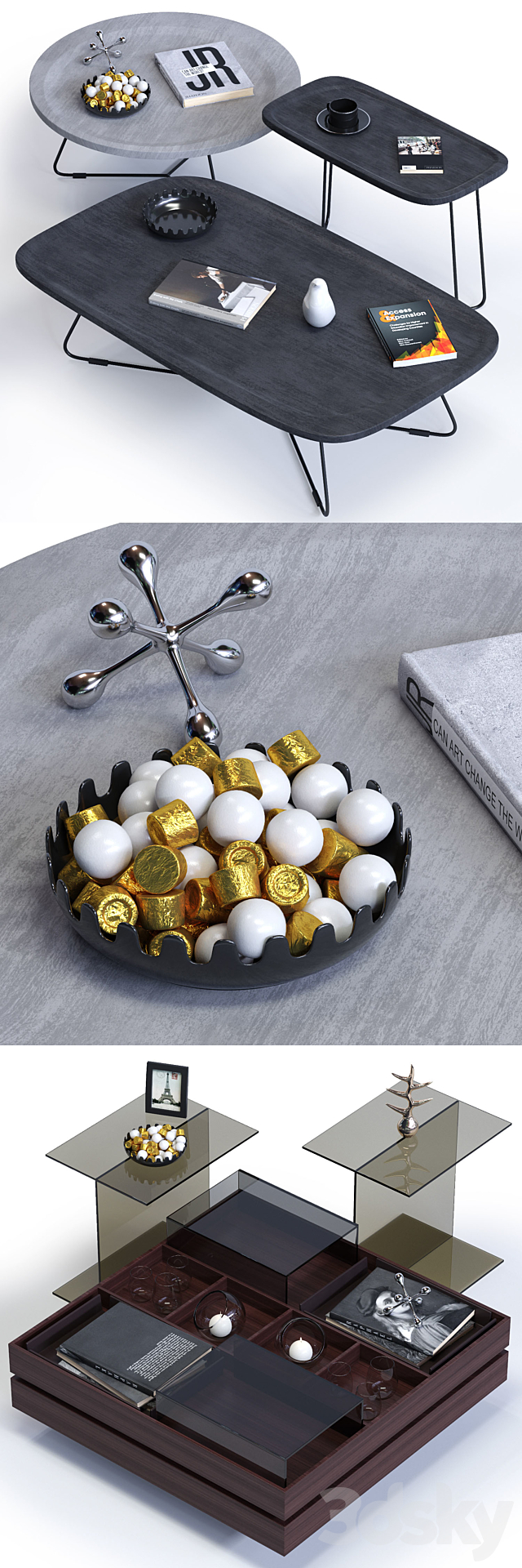 Ditre Italia Coffee Tables Set 3DSMax File - thumbnail 2