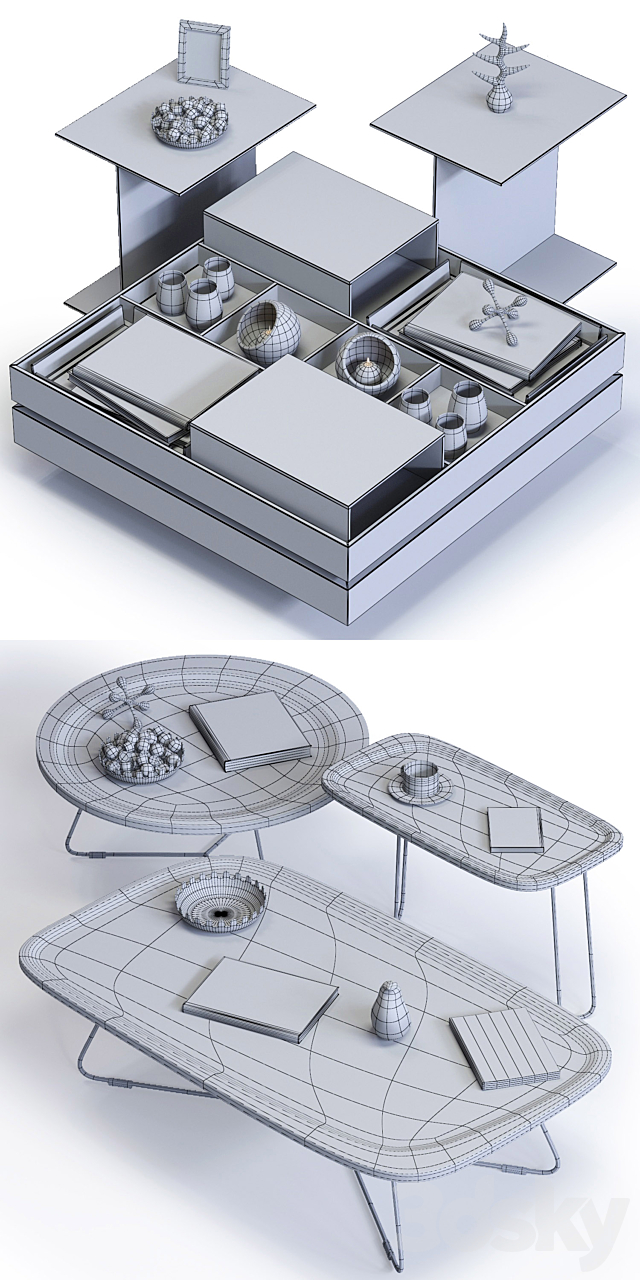 Ditre Italia Coffee Tables Set 3DSMax File - thumbnail 3