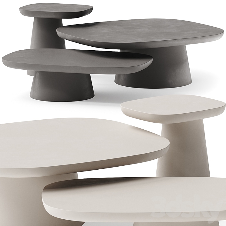 Ditre Italia Stone Coffee Table 3DS Max Model - thumbnail 1