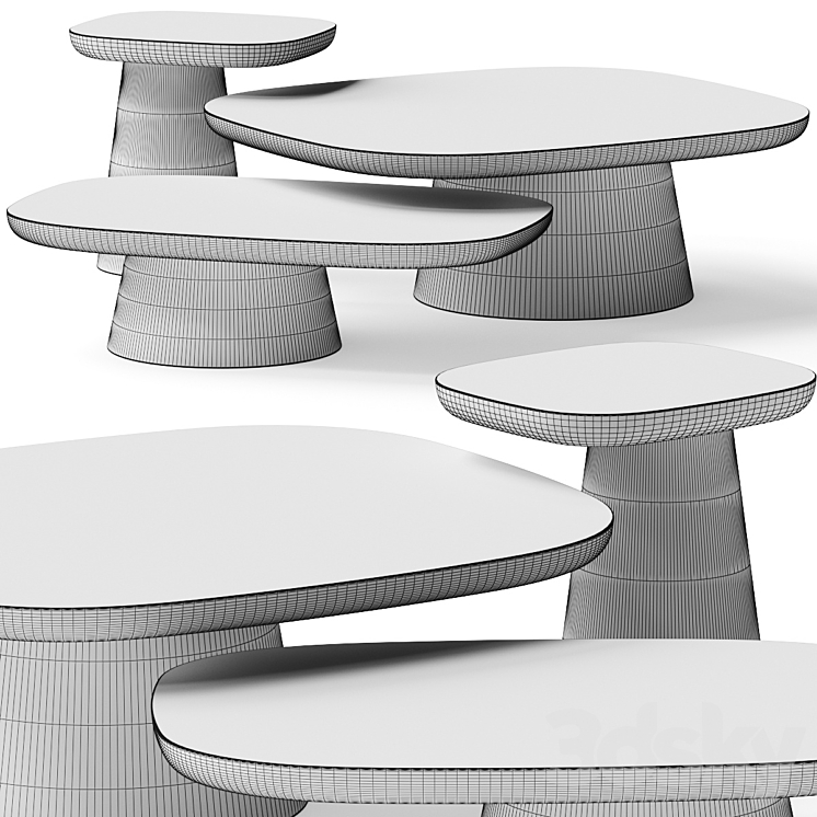 Ditre Italia Stone Coffee Table 3DS Max Model - thumbnail 2