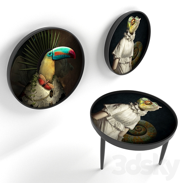 DIXIT coffee table _ salver _ wall picture 3DS Max Model - thumbnail 2