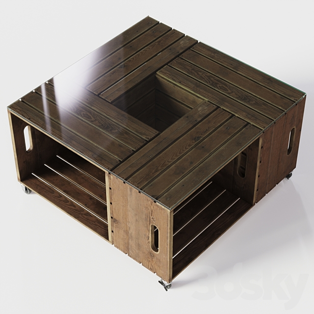 DIY Crate Coffee Table 3DSMax File - thumbnail 3