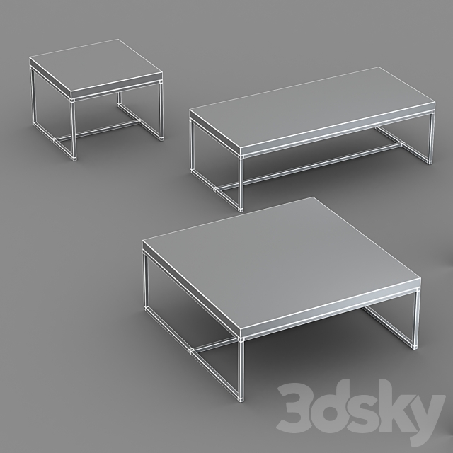 Dome Deco set of coffee tables 3DS Max Model - thumbnail 2