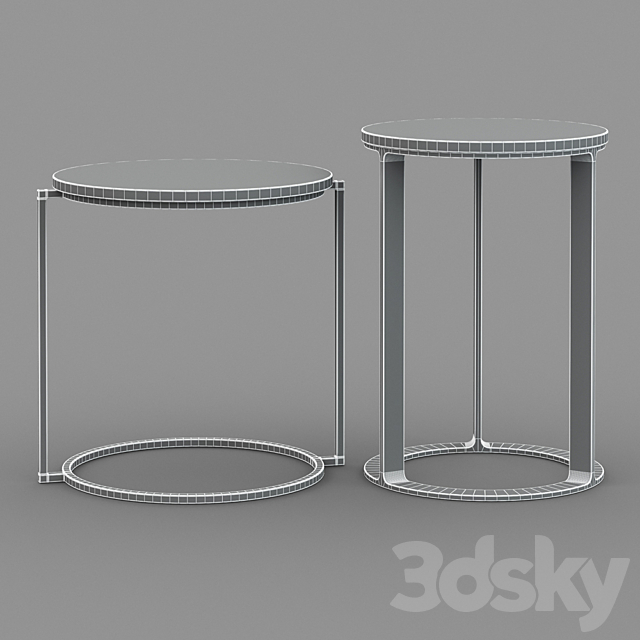 Dome Deco set of coffee tables 3DS Max Model - thumbnail 2