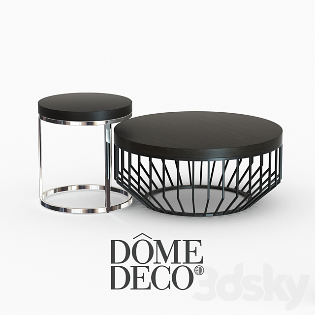 Dome deco set of coffee tables 3DSMax File - thumbnail 1