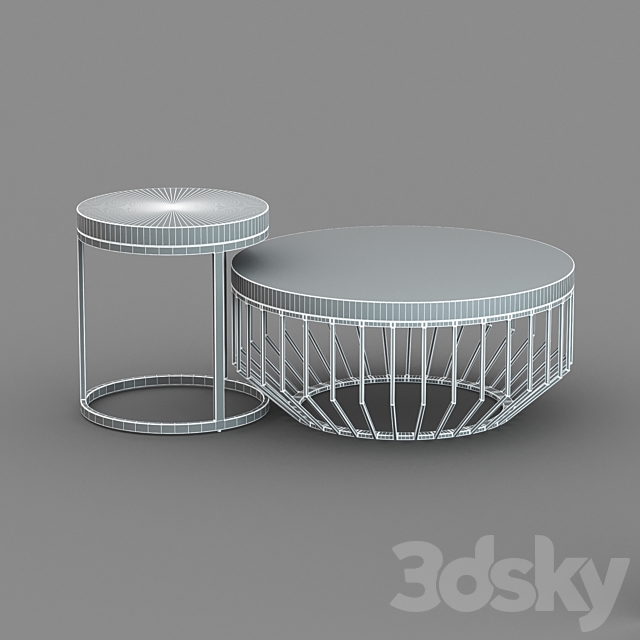 Dome deco set of coffee tables 3DSMax File - thumbnail 2