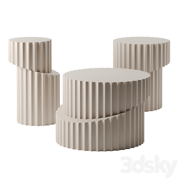 DORIC coffee tables by Roche Bobois 3DS Max - thumbnail 1