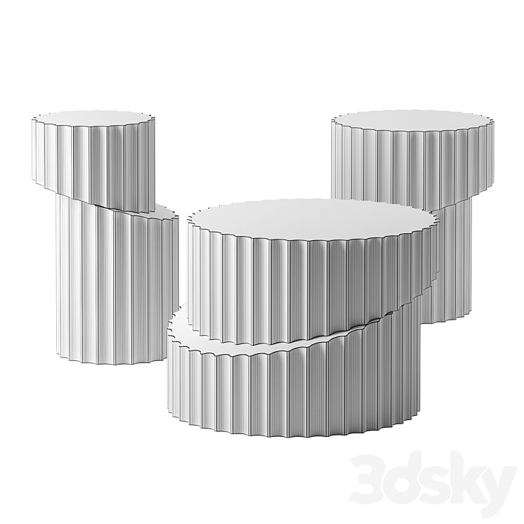 DORIC coffee tables by Roche Bobois 3DS Max - thumbnail 2