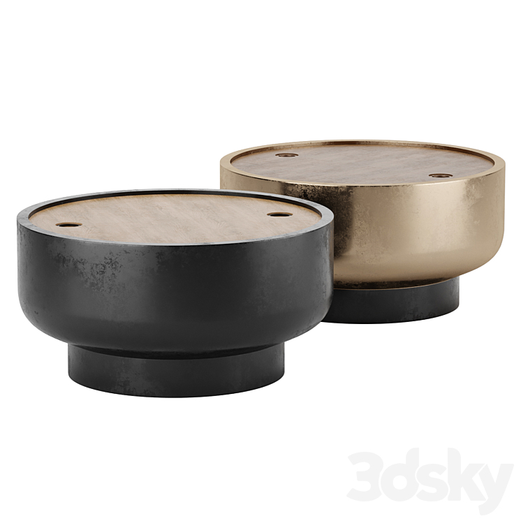 Drum Storage Coffee Table West Elm 3DS Max Model - thumbnail 2