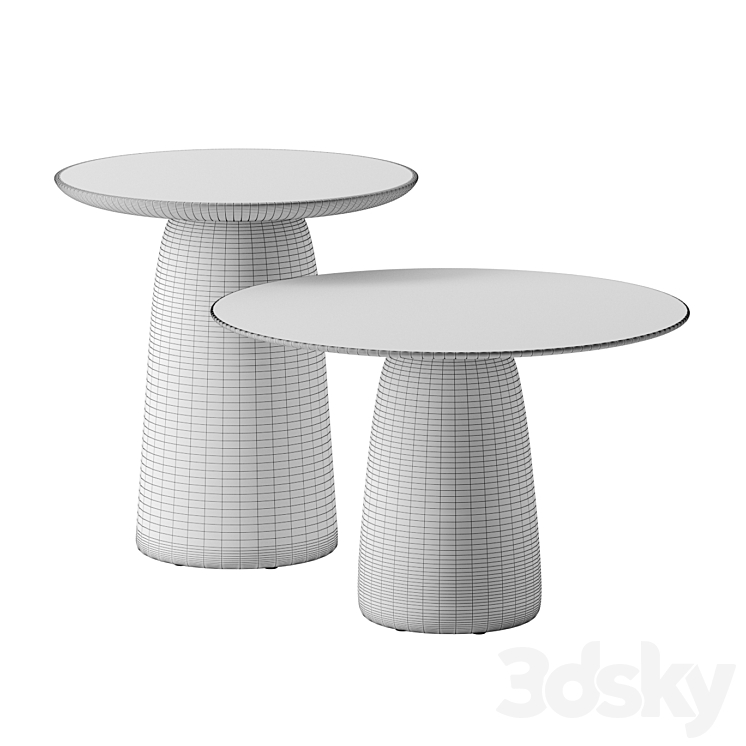 Dunes side tables Tribu 3DS Max - thumbnail 2