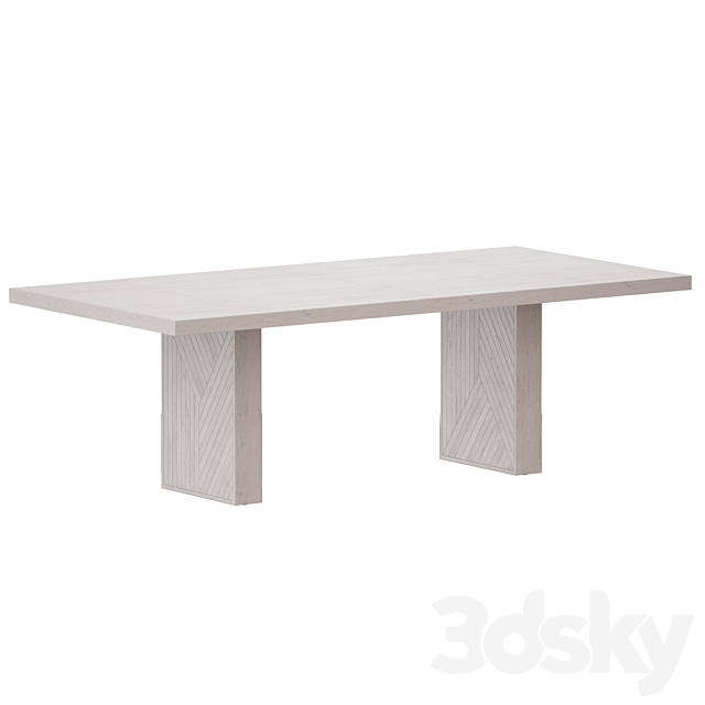 Dunewood Whitewashed Dining Table (Crate and Barrel) 3DSMax File - thumbnail 1