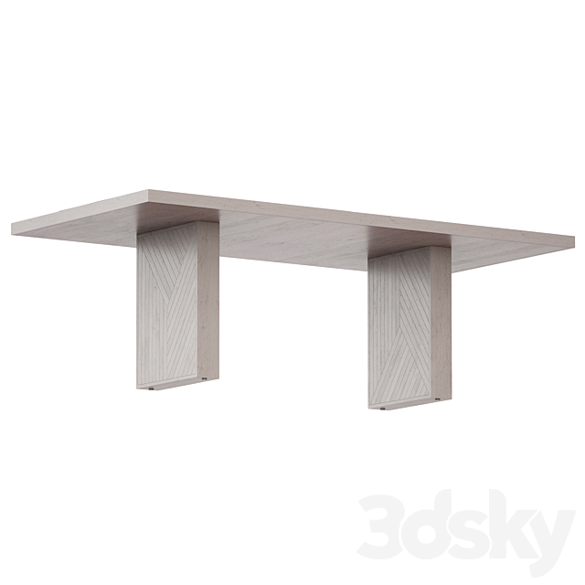 Dunewood Whitewashed Dining Table (Crate and Barrel) 3DSMax File - thumbnail 2