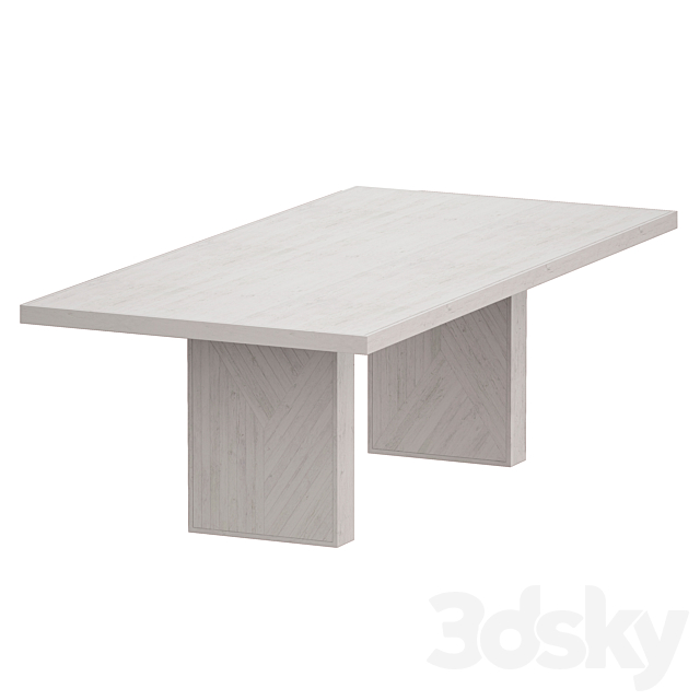 Dunewood Whitewashed Dining Table (Crate and Barrel) 3DSMax File - thumbnail 3