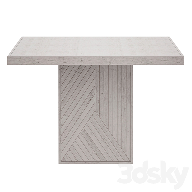 Dunewood Whitewashed Dining Table (Crate and Barrel) 3DSMax File - thumbnail 4