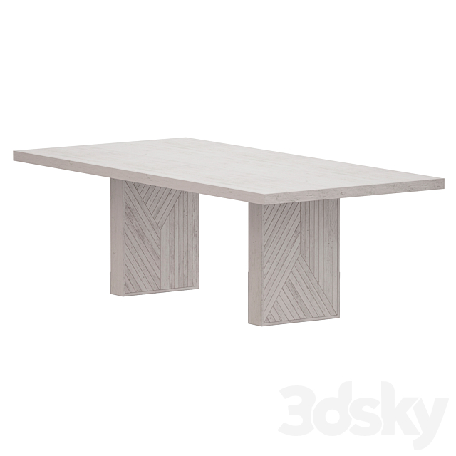 Dunewood Whitewashed Dining Table (Crate and Barrel) 3DSMax File - thumbnail 5