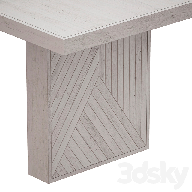 Dunewood Whitewashed Dining Table (Crate and Barrel) 3DSMax File - thumbnail 6