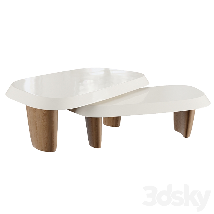 Duo Multilaque Coffee Table 3DS Max Model - thumbnail 1