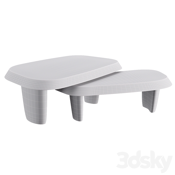 Duo Multilaque Coffee Table 3DS Max Model - thumbnail 2