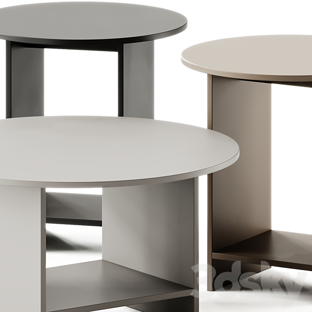 e15 HEIJI Round Coffee Tables set 3DS Max Model - thumbnail 3