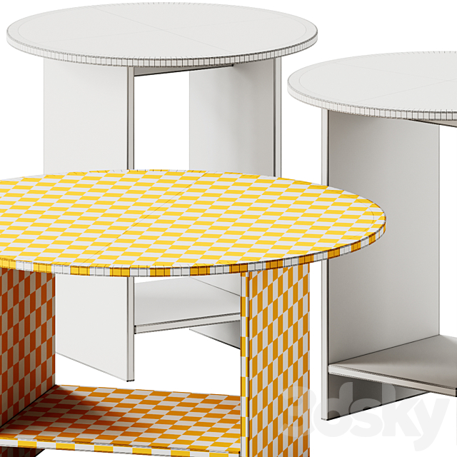 e15 HEIJI Round Coffee Tables set 3DS Max Model - thumbnail 6