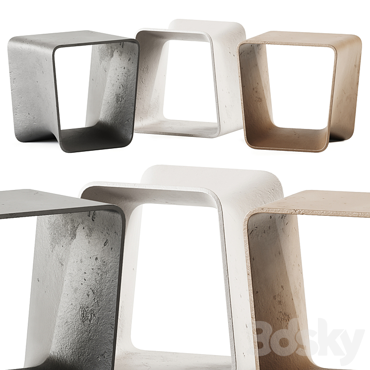 Ecal Side Table by Swisspearl Italia 3DS Max Model - thumbnail 1