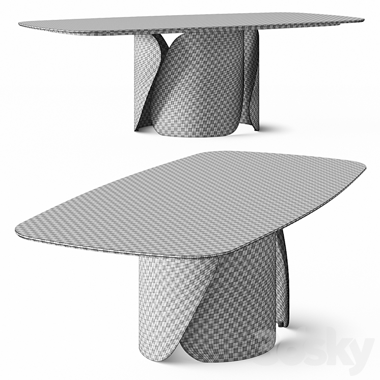 Eforma Onda Dining Table 3DS Max Model - thumbnail 2