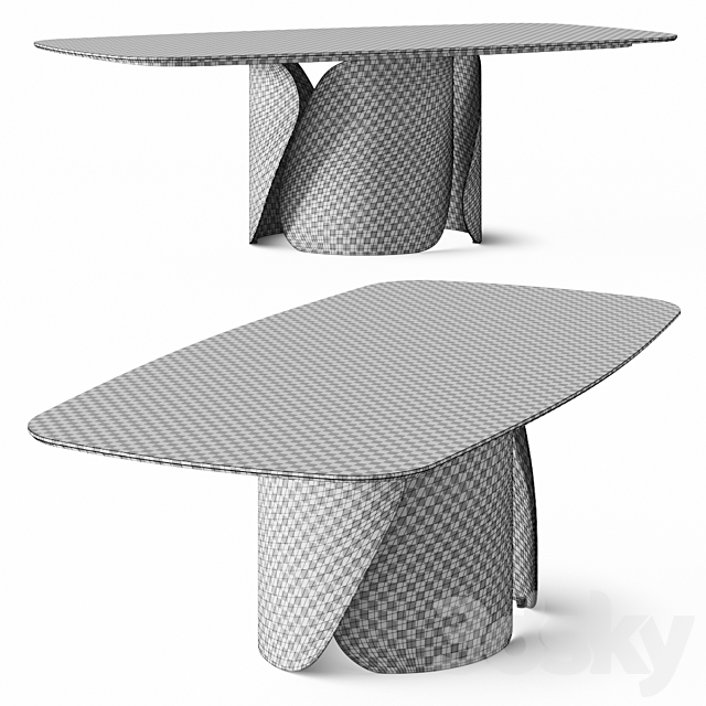 Eforma Onda Dining Table 3DS Max Model - thumbnail 2