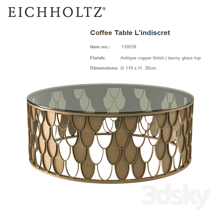 Eichholtz coffe table L'indiscret 3DS Max - thumbnail 1