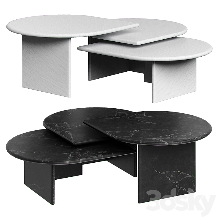 Eichholtz Coffee Table Naples set of 3 3DS Max Model - thumbnail 1