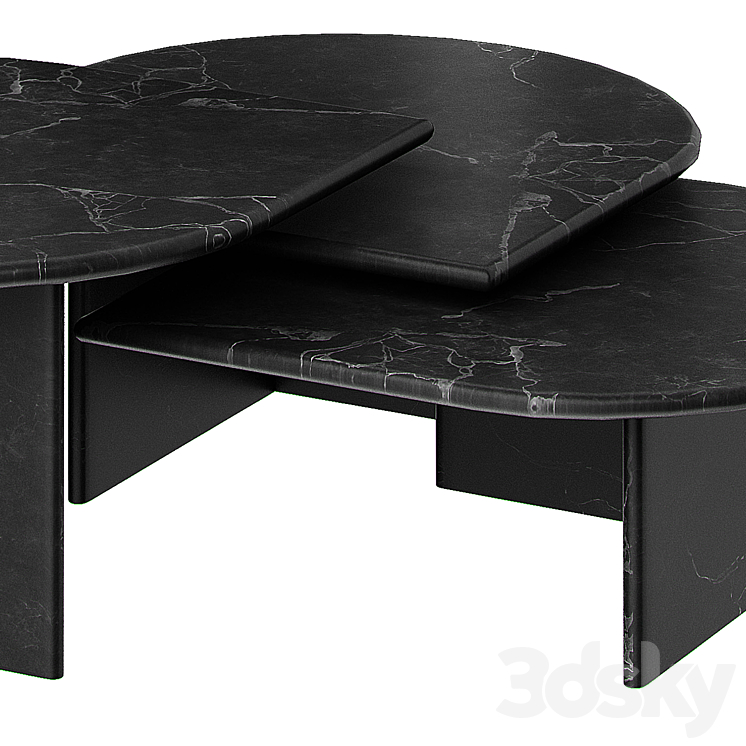 Eichholtz Coffee Table Naples set of 3 3DS Max Model - thumbnail 2