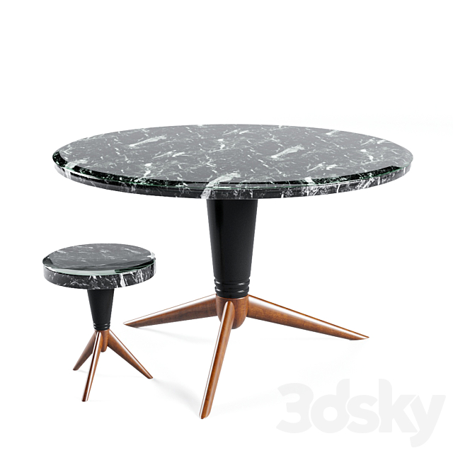 Eichholtz Dining table Milady and Side table Milady 3DSMax File - thumbnail 1