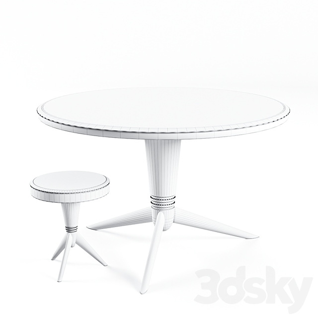 Eichholtz Dining table Milady and Side table Milady 3DSMax File - thumbnail 2