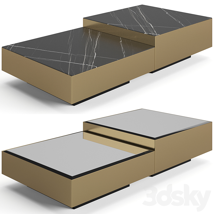 Eichholtz Esposito coffee tables set 3DS Max Model - thumbnail 2