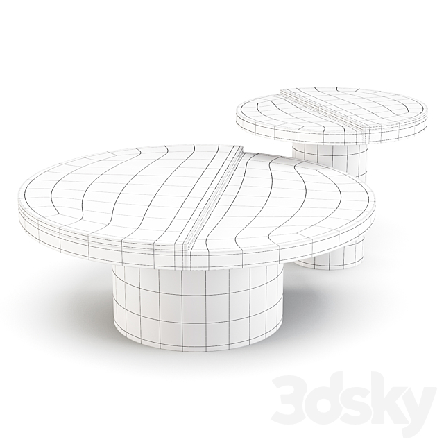 Eichholtz: Excelsior – Coffee and Side Table 3DS Max Model - thumbnail 2