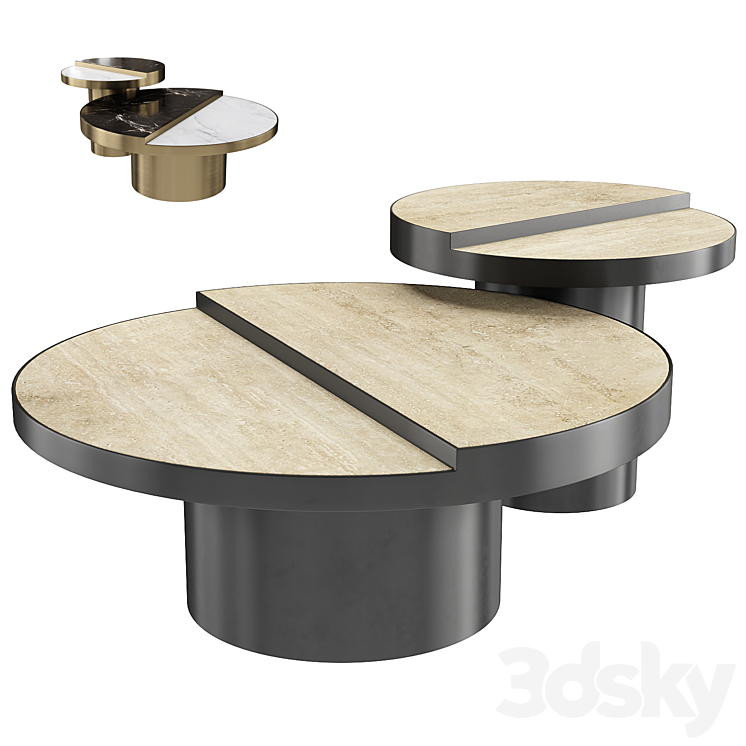 Eichholtz set of tables Excelsior 3DS Max - thumbnail 1