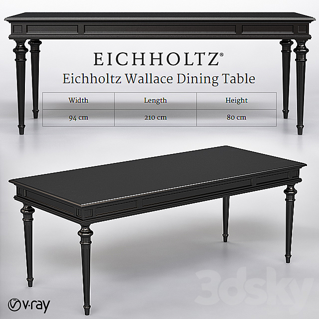 Eichholtz Wallace Dining Table 3DSMax File - thumbnail 1