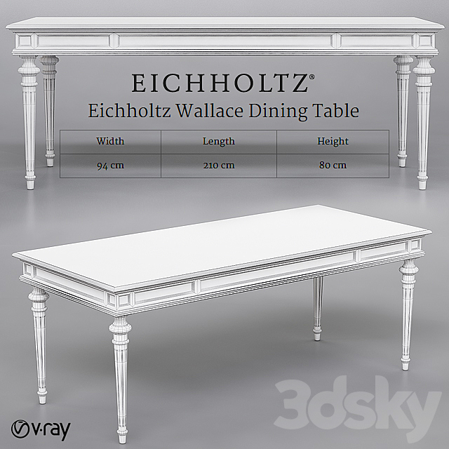 Eichholtz Wallace Dining Table 3DSMax File - thumbnail 2